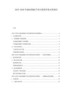 2025-2030年濾油器扳手項(xiàng)目投資價(jià)值分析報(bào)告