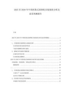 2025至2030年中國折疊式堵渣機市場現狀分析及前景預測報告