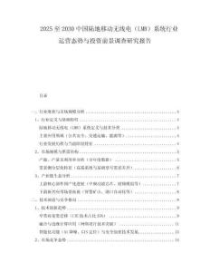 2025至2030中國陸地移動無線電（LMR）系統(tǒng)行業(yè)運營態(tài)勢與投資前景調查研究報告