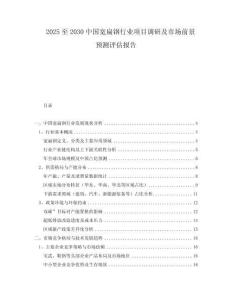 2025至2030中國寬扁鋼行業項目調研及市場前景預測評估報告