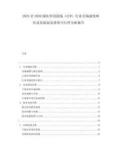 2025至2030圓柱形切割線（CCW）行業(yè)市場深度研究及發(fā)展前景投資可行性分析報告