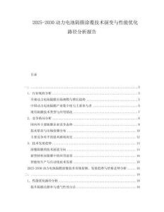 2025-2030動力電池隔膜涂覆技術(shù)演變與性能優(yōu)化路徑分析報告