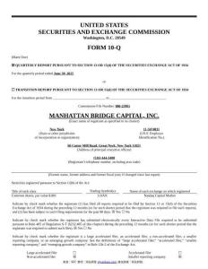 【SEC-2025行業(yè)研究報告】Form 10-Q MANHATTAN BRIDGE CAPITAL INC