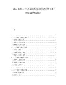 2025-2030二手車電商市場發展分析及檢測標準與金融支持研究報告