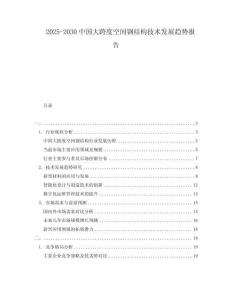 2025-2030中國(guó)大跨度空間鋼結(jié)構(gòu)技術(shù)發(fā)展趨勢(shì)報(bào)告