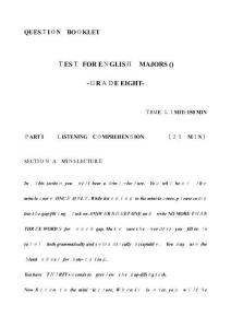 英語專八考試模擬真題及答案