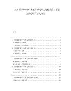 2025至2030年中國越野摩托車大燈行業投資前景及策略咨詢研究報告