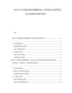 2025年中國(guó)潤(rùn)滑型丙烯酸類加工改性劑行業(yè)投資前景及策略咨詢研究報(bào)告