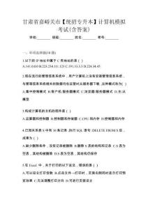 甘肅省嘉峪關(guān)市統(tǒng)招專升本計(jì)算機(jī)模擬考試含答案