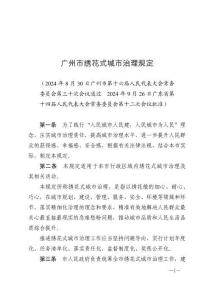 廣州市繡花式城市治理規(guī)定（2024年11月1日施行）