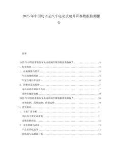 2025年中國切諾基汽車電動玻璃升降器數據監測報告