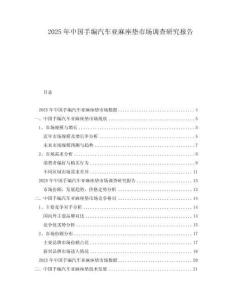 2025年中國(guó)手編汽車亞麻座墊市場(chǎng)調(diào)查研究報(bào)告