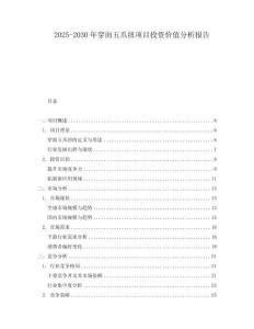 2025-2030年穿面五爪紐項目投資價值分析報告