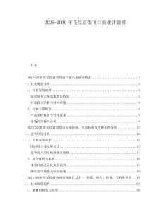2025-2030年花紋肩帶項目商業(yè)計劃書