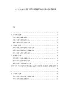 2025-2030中國衛星互聯網星座建設與運營挑戰