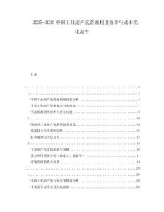 2025-2030中國工業副產氫資源利用效率與成本優化報告