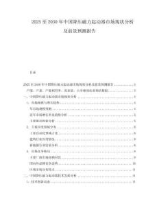 2025至2030年中國降壓磁力起動器市場現(xiàn)狀分析及前景預測報告
