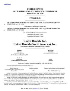 【SEC-2025行業(yè)研究報告】Form 10-Q UNITED RENTALS NORTH AMERICA INC