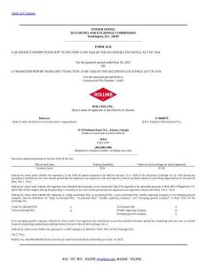 【SEC-2025行業(yè)研究報(bào)告】Form 10-Q ROLLINS INC