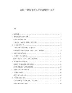 2025年鉚釘電觸頭行業(yè)深度研究報告