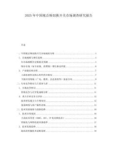 2025年中國視音頻切換開關(guān)市場調(diào)查研究報告