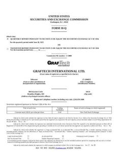 【SEC-2025行業研究報告】Form 10-Q GRAFTECH INTERNATIONAL LTD