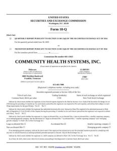 【SEC-2025行業(yè)研究報(bào)告】Form 10-Q COMMUNITY HEALTH SYSTEMS INC