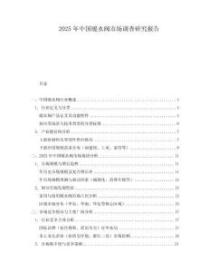 2025年中國(guó)暖水閥市場(chǎng)調(diào)查研究報(bào)告