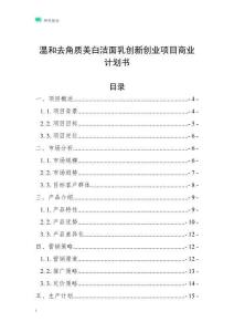 溫和去角質美白潔面乳創新創業項目商業計劃書