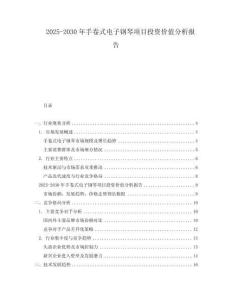 2025-2030年手卷式電子鋼琴項目投資價值分析報告