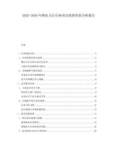 2025-2030年推拉力計臺座項目投資價值分析報告