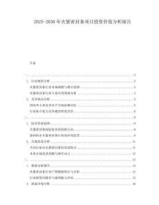 2025-2030年夾緊密封條項目投資價值分析報告