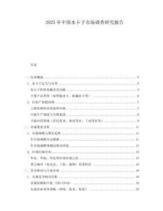 2025年中國水卡子市場調查研究報告