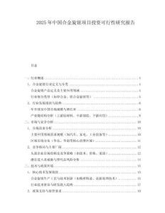 2025年中國合金旋鈕項目投資可行性研究報告