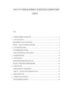 2025年中國機床刮銷板行業(yè)投資前景及策略咨詢研究報告