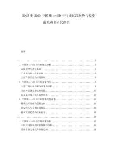 2025至2030中國MicroSD卡行業(yè)運營態(tài)勢與投資前景調查研究報告