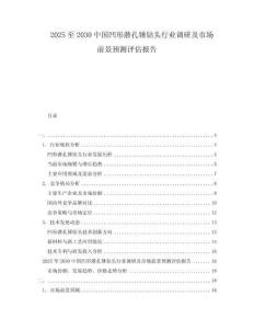 2025至2030中國(guó)凹形潛孔錘鉆頭行業(yè)調(diào)研及市場(chǎng)前景預(yù)測(cè)評(píng)估報(bào)告