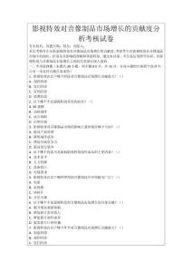 影視特效對音像制品市場增長的貢獻度分析考核試卷