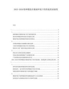 2025-2030特種橡膠在極端環(huán)境下的性能需求演變