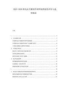 2025-2030核電站關(guān)鍵部件材料輻照損傷評(píng)估與選型指南