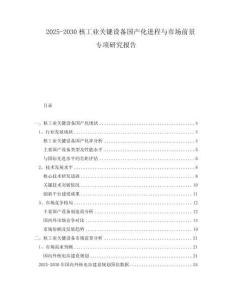 2025-2030核工業(yè)關(guān)鍵設(shè)備國產(chǎn)化進(jìn)程與市場前景專項研究報告