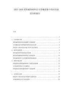 2025-2030柔性磁體材料在可穿戴設備中的應用前景分析報告