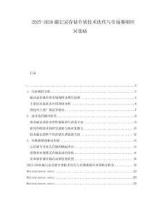 2025-2030磁記錄存儲介質技術迭代與市場萎縮應對策略