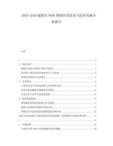 2025-2030磁鐵在VRAR領域應用前景與技術突破分析報告