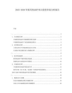 2025-2030年船用熱油爐項目投資價值分析報告