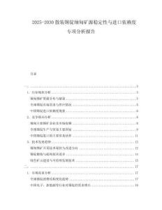 2025-2030散裝錫錠緬甸礦源穩定性與進口依賴度專項分析報告