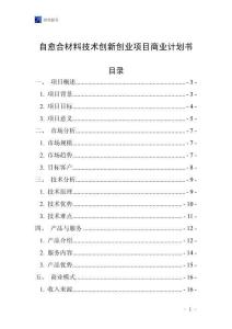 自愈合材料技術創新創業項目商業計劃書