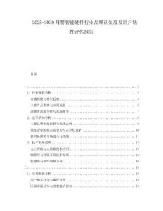 2025-2030母嬰智能硬件行業(yè)品牌認(rèn)知度及用戶粘性評(píng)估報(bào)告