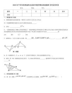 2025年下半年陜西省柞水縣初中數(shù)學(xué)期末測驗題庫【奪冠系列】