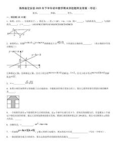 海南省定安縣2025年下半年初中數學期末測驗題庫及答案（奪冠）